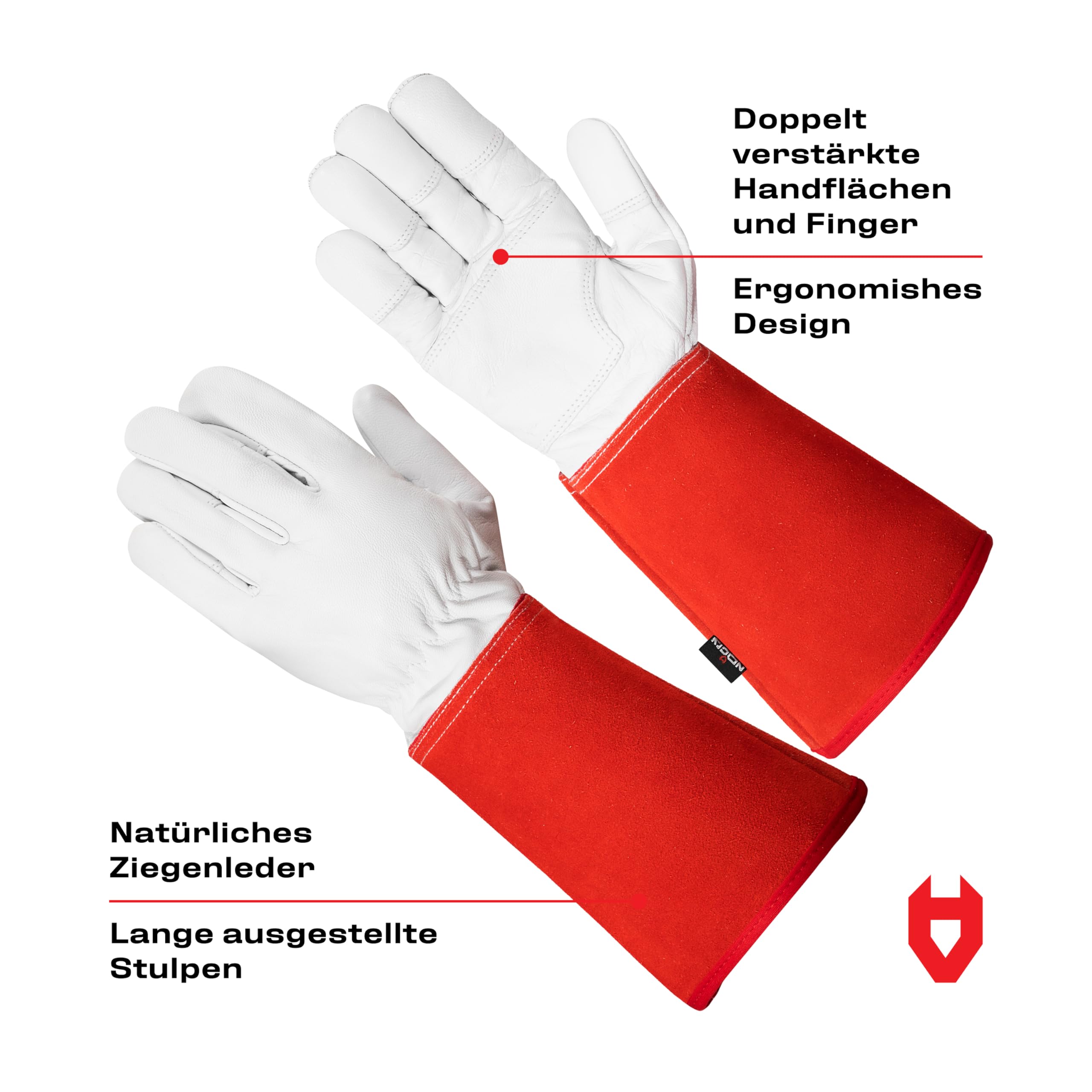 Dornenfeste Leder Gartenhandschuhe  Gelb, Stichfest, Schnittschutz, Unisex  (Gren L/M/XL), Mehrzweck