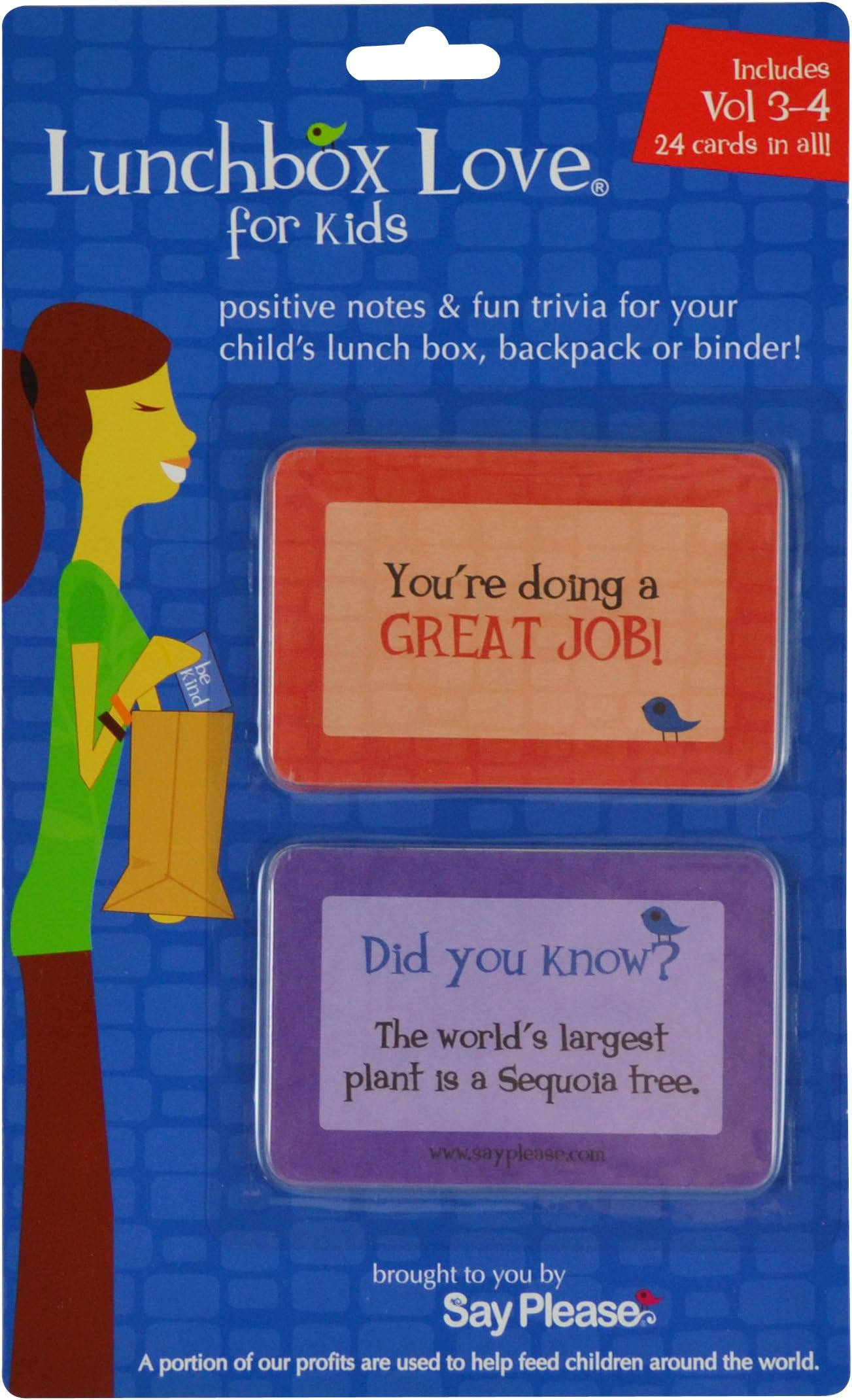 Lunchbox Love for Kids Volumes 3&4 Blister Pack-24 unique messages and fun facts for your child's lunchbox, backpack, or binder