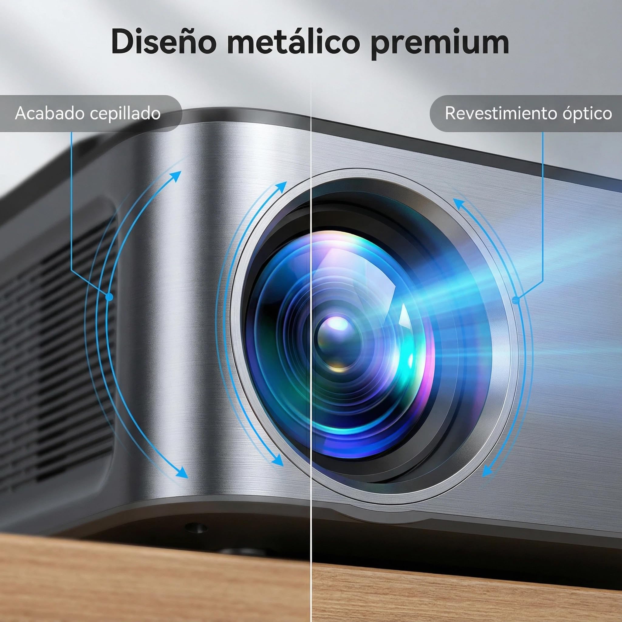 Proiettore portatile 1500 ANSI/Google TV/Auto Focus, 38.000 lumen, girevole a 360°, WiFi 6, Bluetooth 5.3, controllo vocale, supporto 4K 1080p, proiettori video cinema casa/esterno Netflix