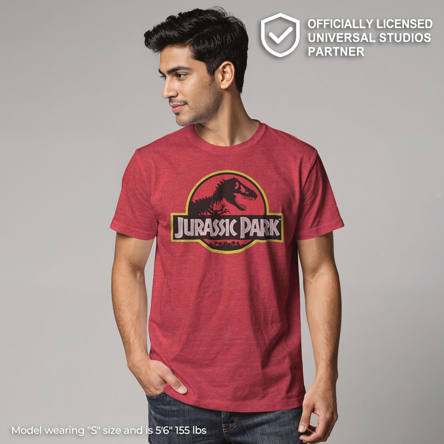 Jurassic Park Men’s Big Classic Movie Logo T-Shirt - Image 2
