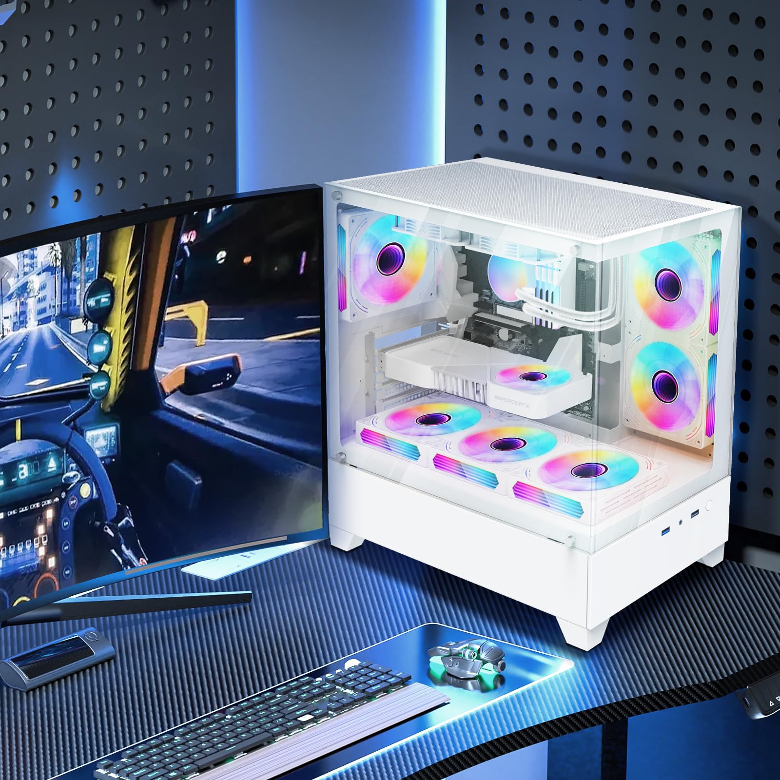 Amazon.co.jp: GOPIE ホワイト PCケース ARGBファン3個セット プリ