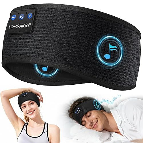 LC-dolida Bandeau Écouteurs de Sommeil Bluetooth V5.4, Casque Audio Bandeau