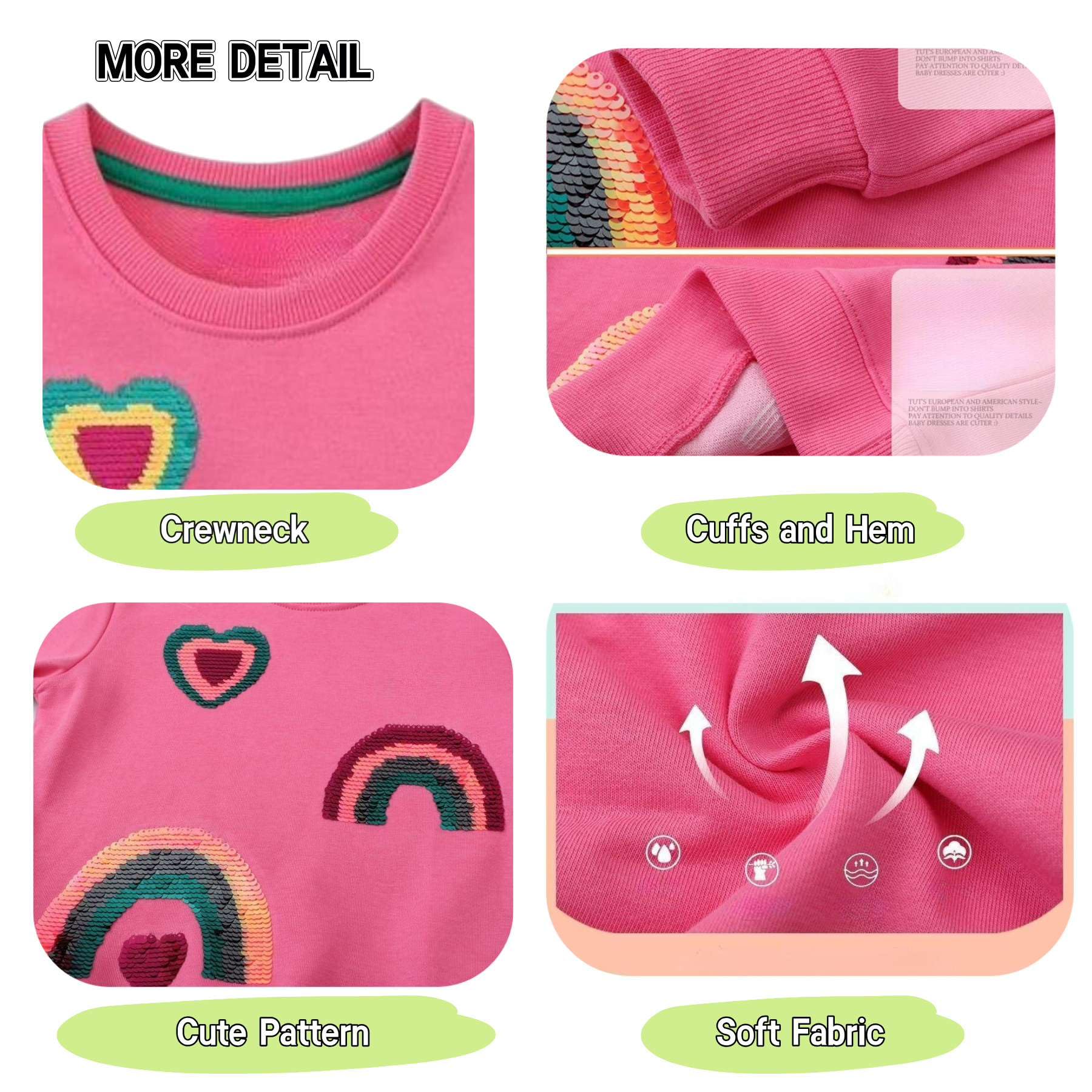 Winzik Toddler Sweatshirt Kids Baby Girls Christmas Sweatshirt Crewneck Pullover Long Sleeve Sweatshirts 1-7 Years - 5