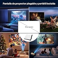 Vista 2 de TMY Mini proyector, proyector Bluetooth mejorado con pantalla, proyector portátil Full HD de 1080P, proyector de películas compatible con TV Stick