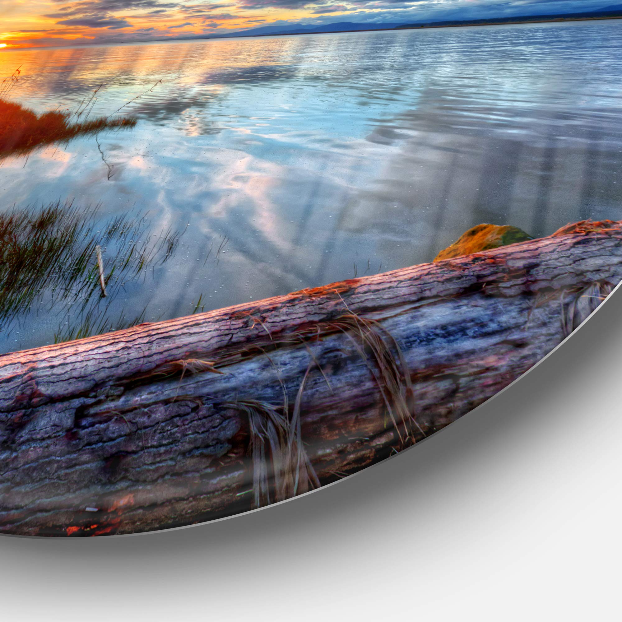 Amazon｜DesignArt mt14631-c23カラフルな川Sunset WithログSeashore