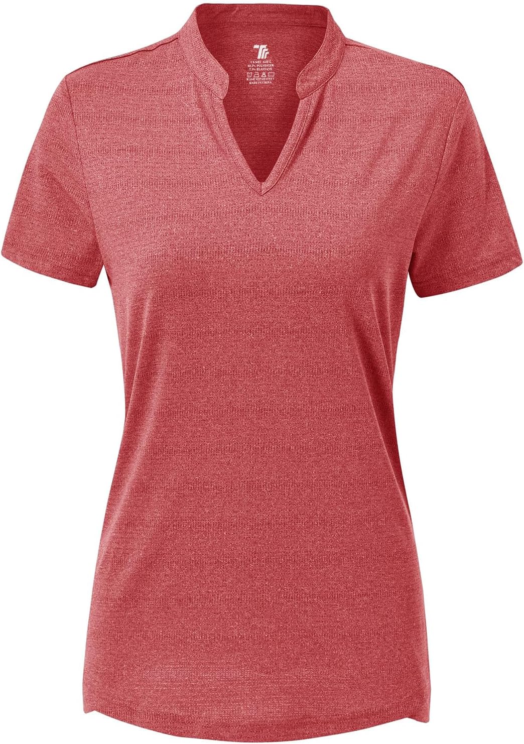 Gopune Women's V Neck Golf Polo Shirts Collarless Short Sleeve Lightweight Quick Dry Tennis Running T-Shirts