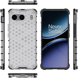 جراب حماية متوافق مع موبايل ون بلس نورد 4 بتصميم خلية نحل مضاد للسقوط وممتص للصدمات من بزووكسوخوف - لون أبيض