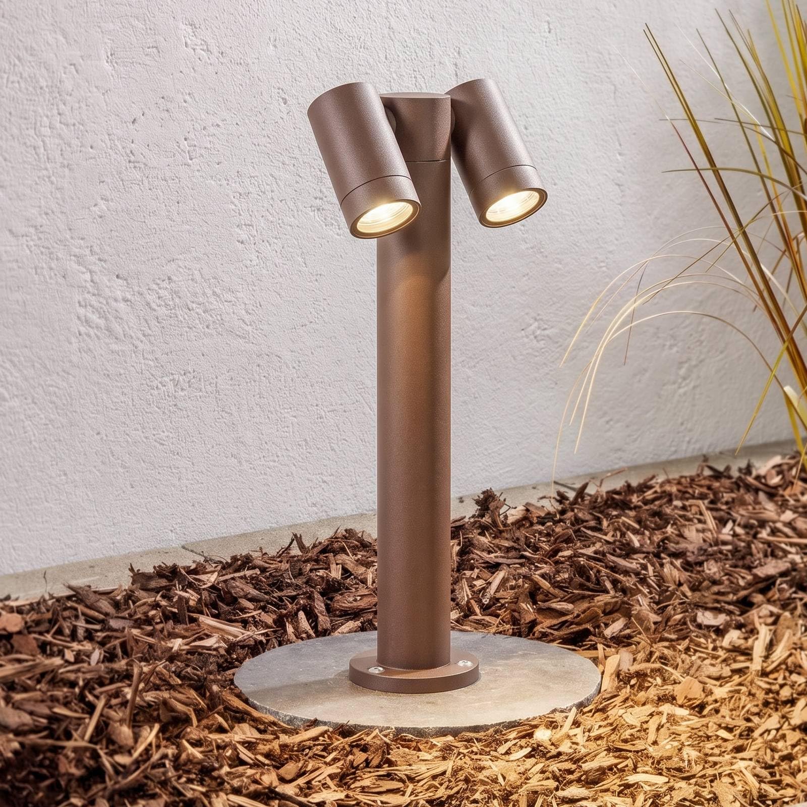 Lampa zewnętrzna z możliwością przyciemniania (nowoczesna) w kolorze brązowym, aluminiowa lampa uliczna latarnia uliczna ulica uliczna