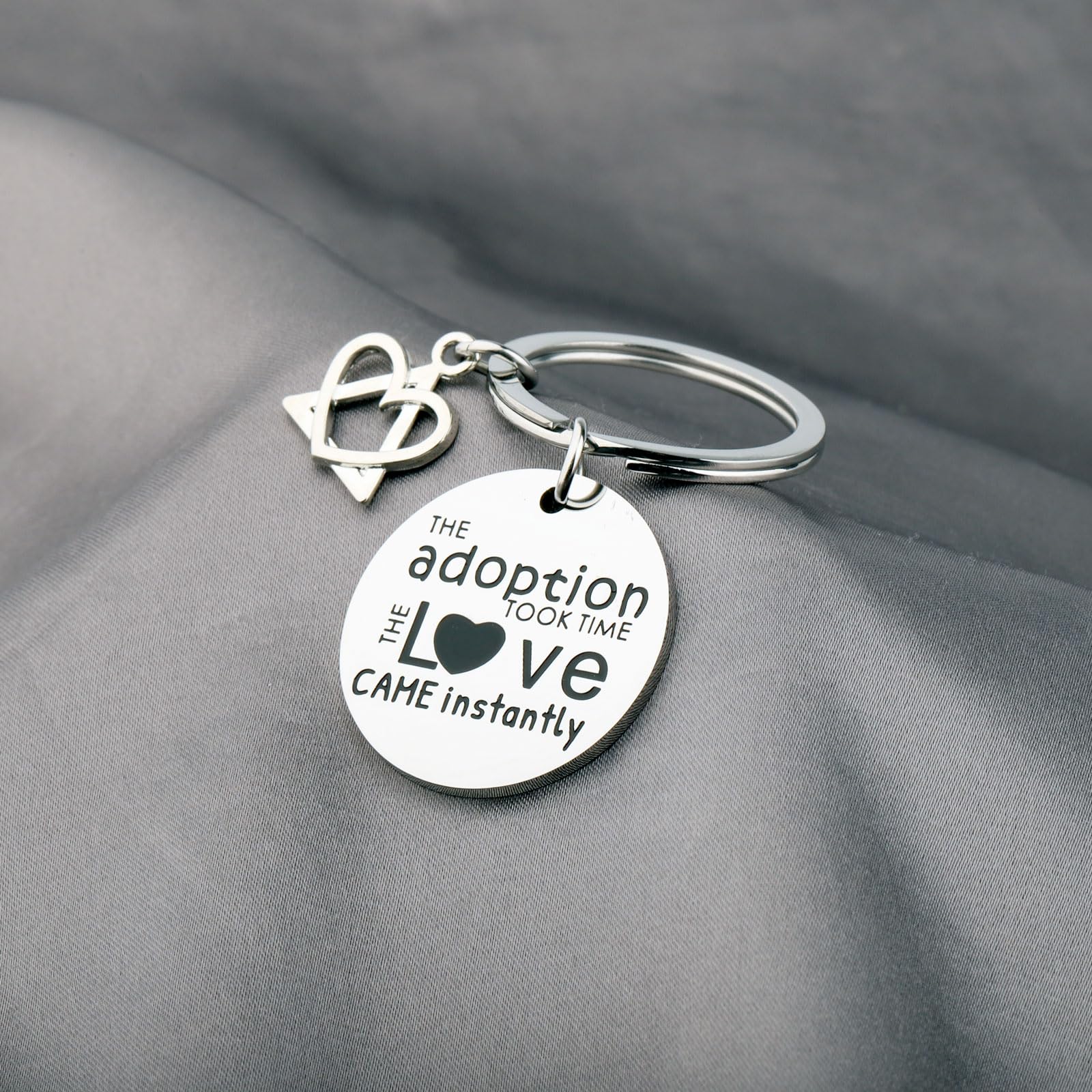 TGBJE Adoption Symbol Charm Keychain Gotcha Day Keychain Adoption Gifts Adoptive Mom Jewelry Foster Parent Thank You Gift