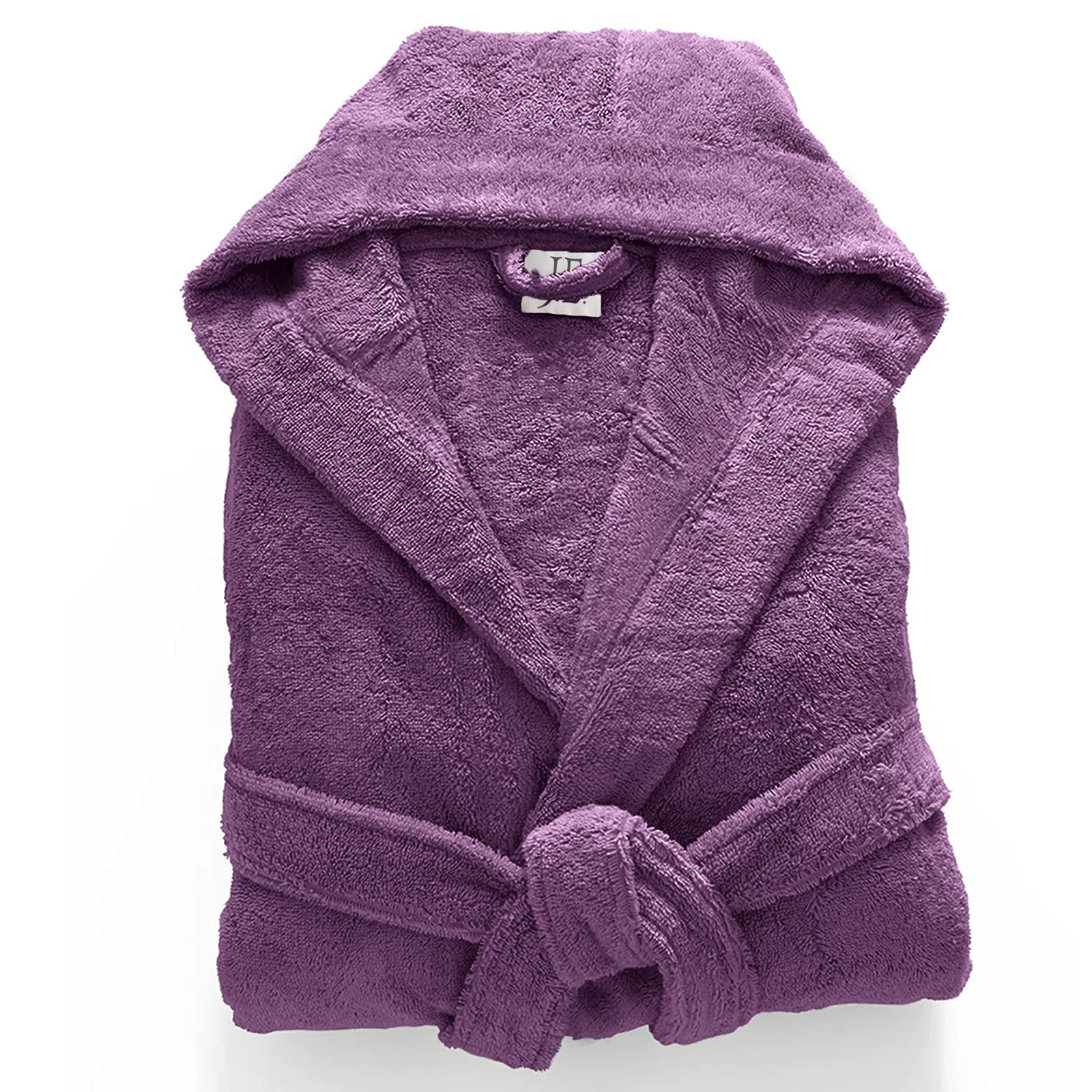 Mens Ladies Unisex Egyptian Cotton Terry Towelling Shawl Collar And Hooded Bathrobe — view 21