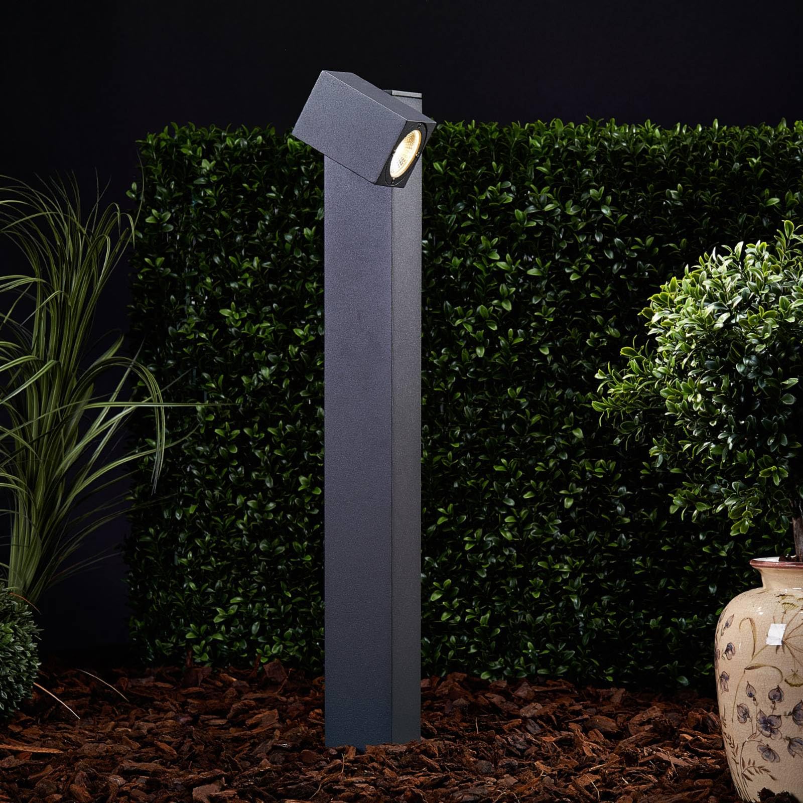 Lucande Lampada LED da esterni (Moderno) colore Nero, in Alluminio lampadina inclusa lampioncino paletto luminoso lampada viale lampione