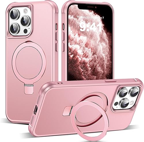 Miniatura 67 de Funda de grado militar compatible con iPhone 14 Plus de 6.7 pulgadas, con soporte magnético invisible tipo anillo, compatible con MagSafe y gran