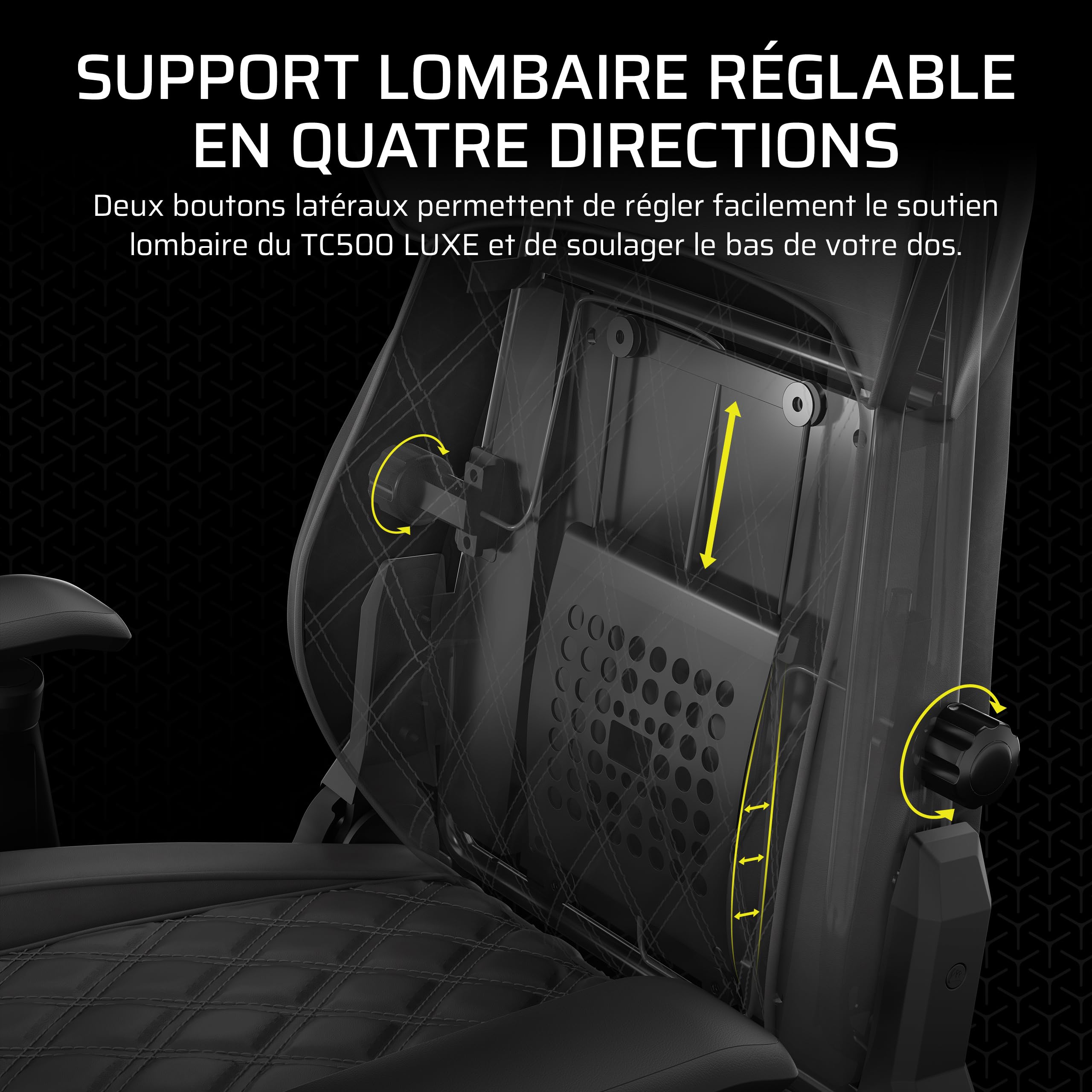Corsair TC500 Luxe Fauteuil Gaming – Tissu Respirant de Qualité Supérieure – Sièges Larges – Accoudoirs Réglables dans Cinq Directions – Support Lombaire Réglable – Inclinaison 90-135° – Sherwood
