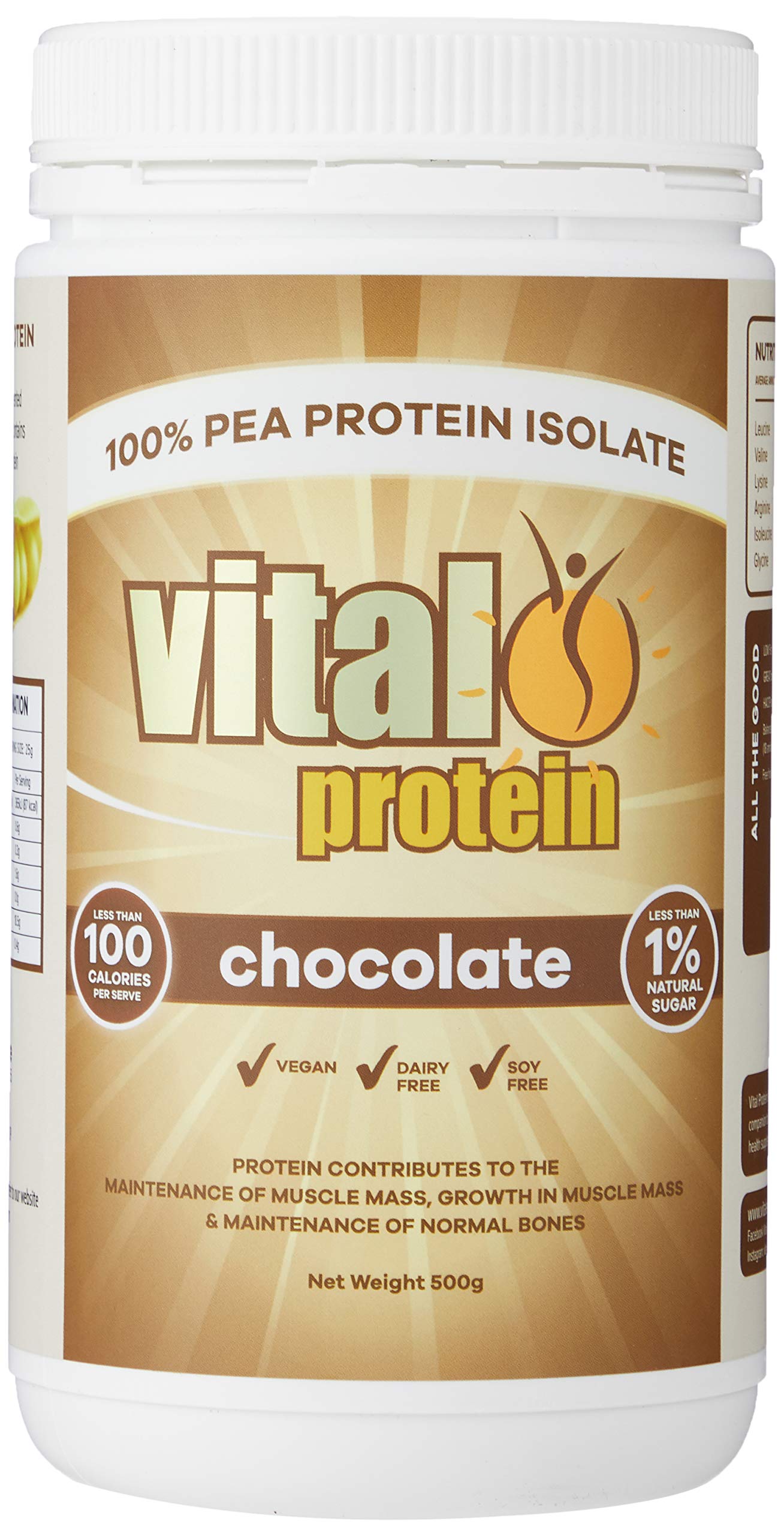 Vital Plant Protein Chocolate 500GM 100 Plant Protein Vegan Powder