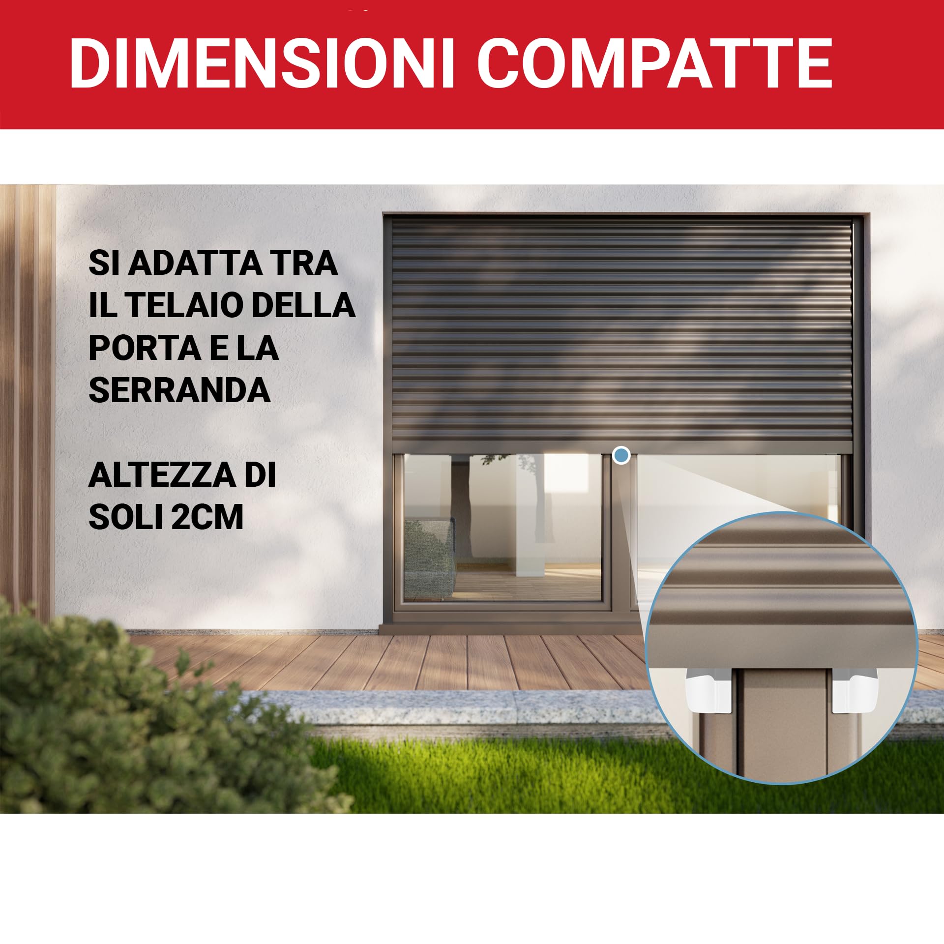 LouMaxx Maniglia per porta balcone esterna – Robusto maniglione per terrazza in alluminio - Maniglione per porta resistente agli agenti atmosferici e durevole, verniciato a polvere in bianco, con