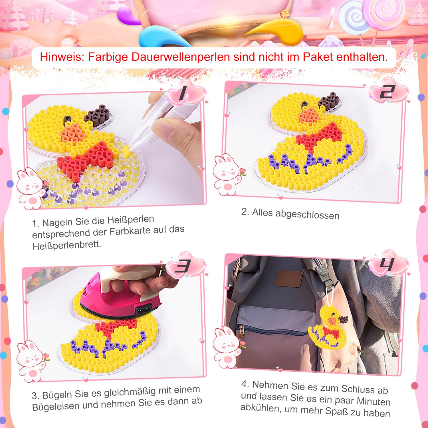 Ezydka 15 Pezzi Pegboard per Perline a Fusione, 5mm Piastra per Perline da Stirare, Animale Piastre per Decorazioni con Perline, Bambini Fai da Te Perline Artigianali