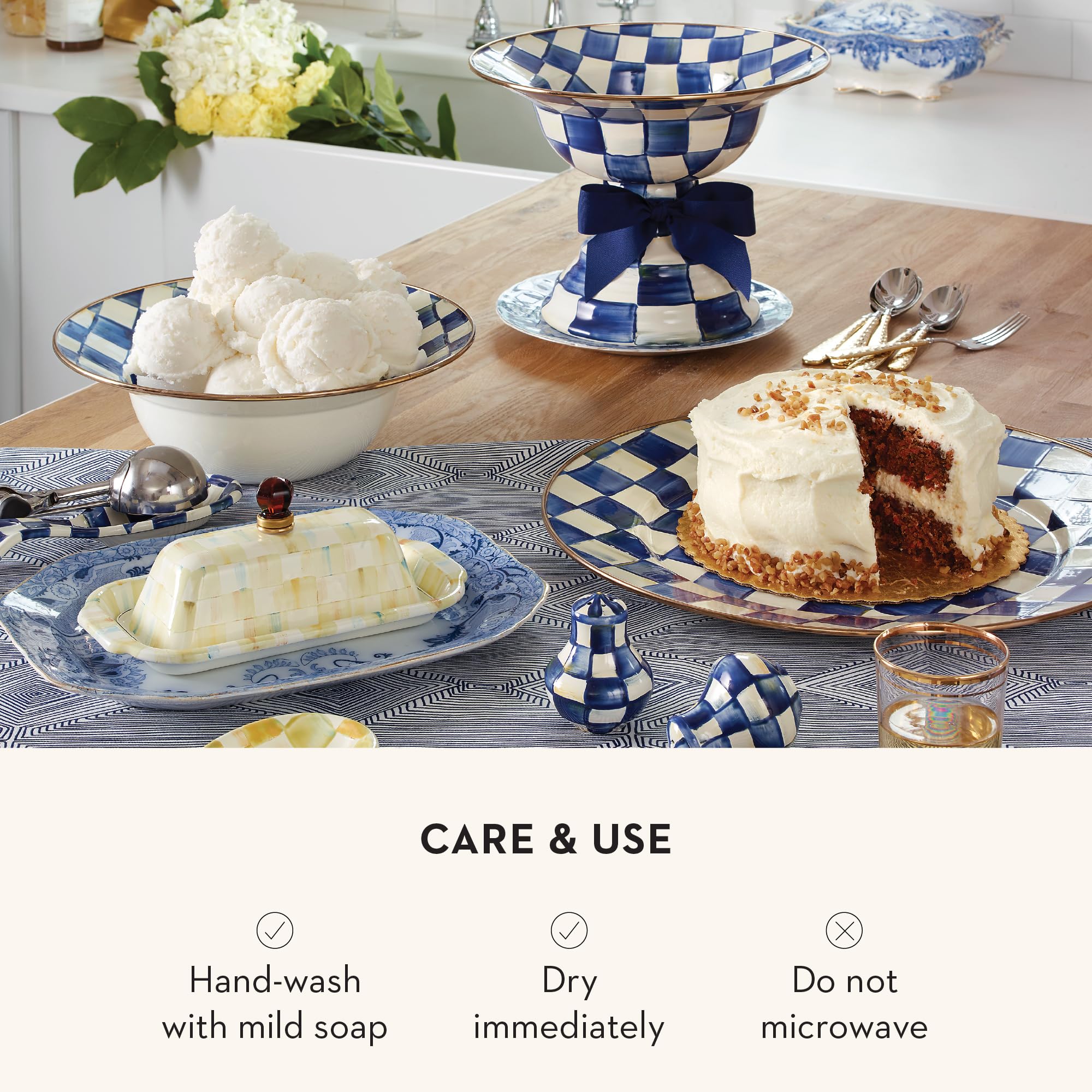 Amazon.com | MACKENZIE-CHILDS Enamel Serving Bowl, Serveware and