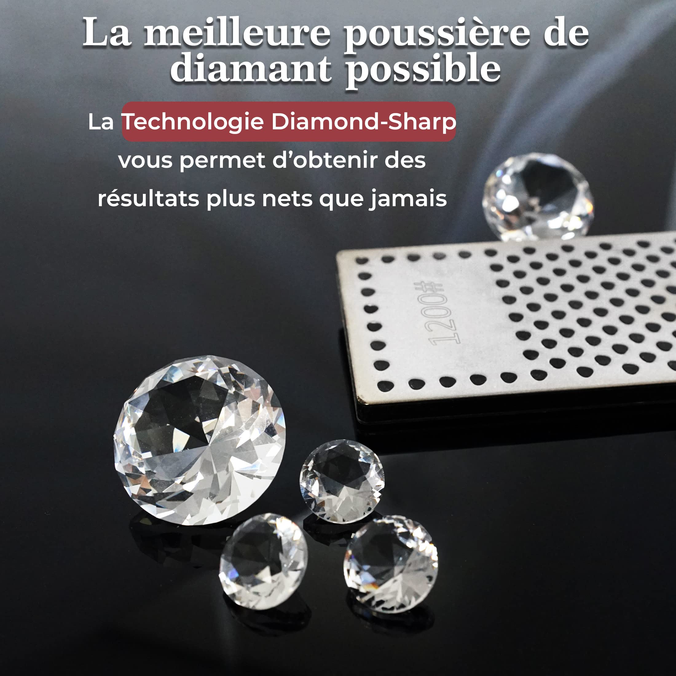 Pierre à Aiguiser Diamant LUTOPIC PRO 600/1200 – Affûteur Couteaux Double Face XXL + Guide Angle
