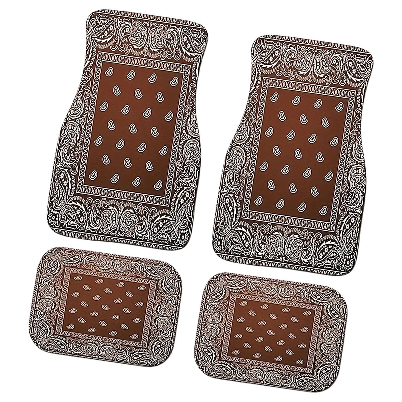 Tapis pour Femme | Tapis de Voiture arrière 4 pièces | Tapis Lourds | accessoires pour voiture Boho, non glissants, rétro, à neige, boue