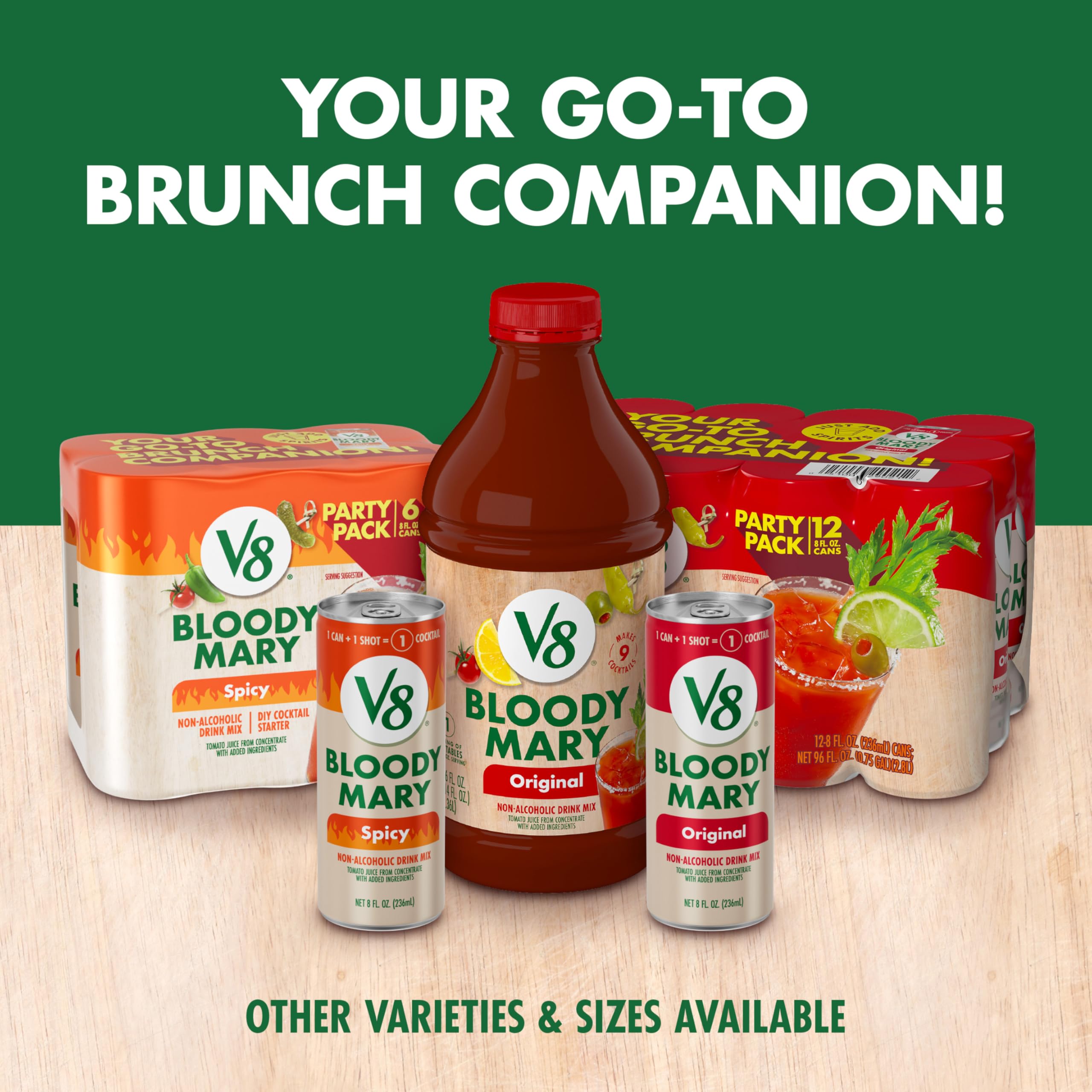 V8 Bloody Mary Mix, jugo de verduras para cócteles, botella 46 oz