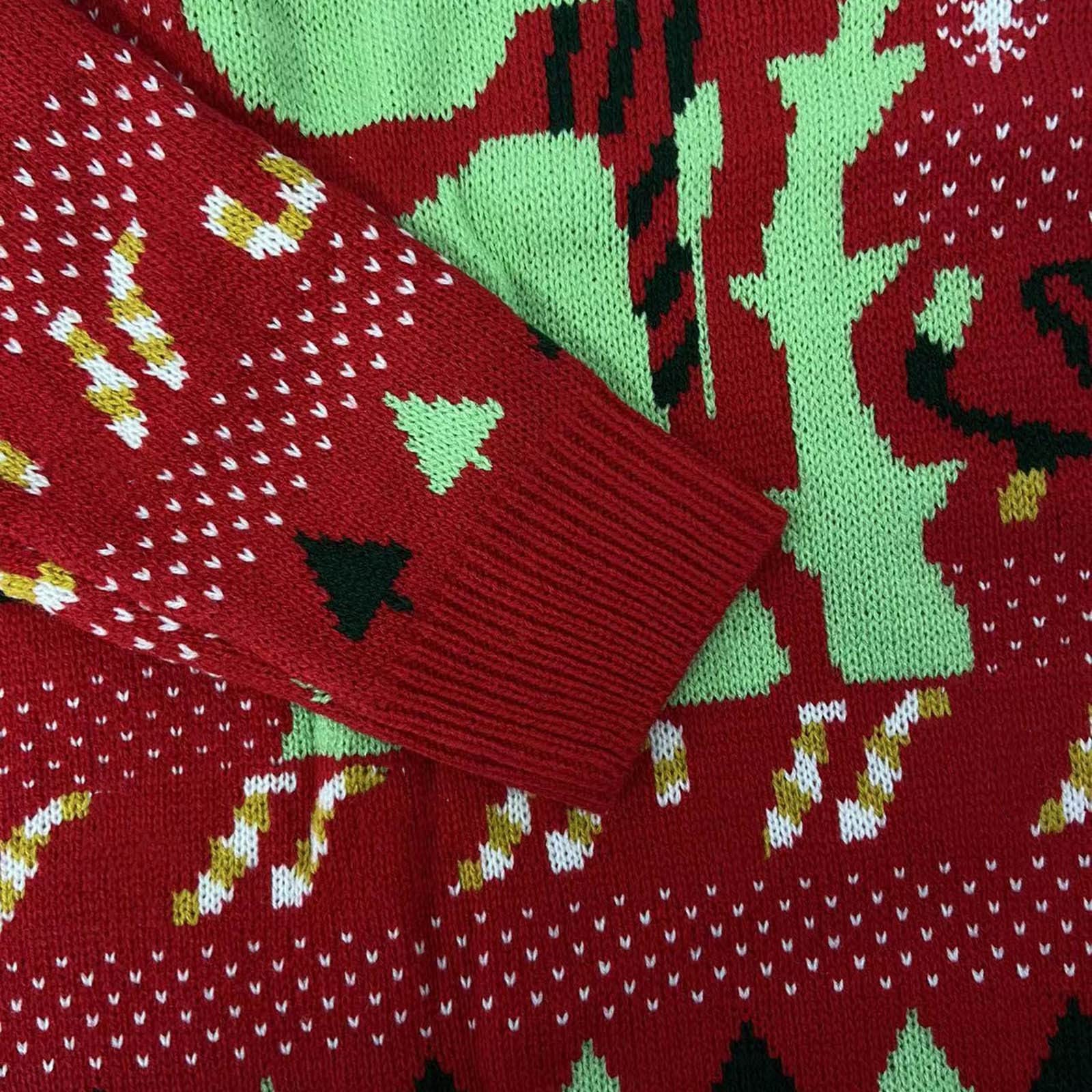 Merry Christmas - Suéteres esponjosos de punto con cuello redondo y diseño de dinosaurio para mujer, suéter de manga larga, casual, elegante, suéteres suaves y lindos