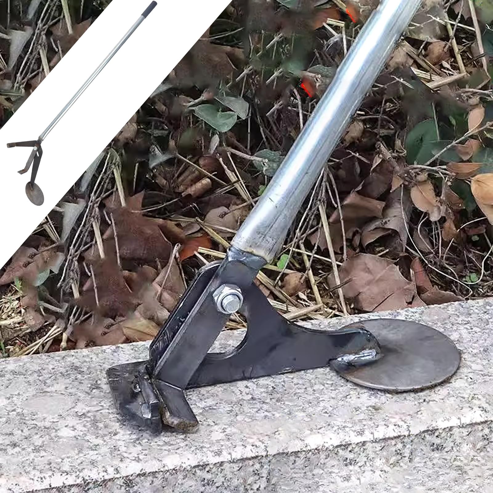 Broken Fence Post Removal Puller with Support Plate, Metal Sapling and Stump Remover Tool, Effortless Extraction Lifter for Small Stake/Wood Piles