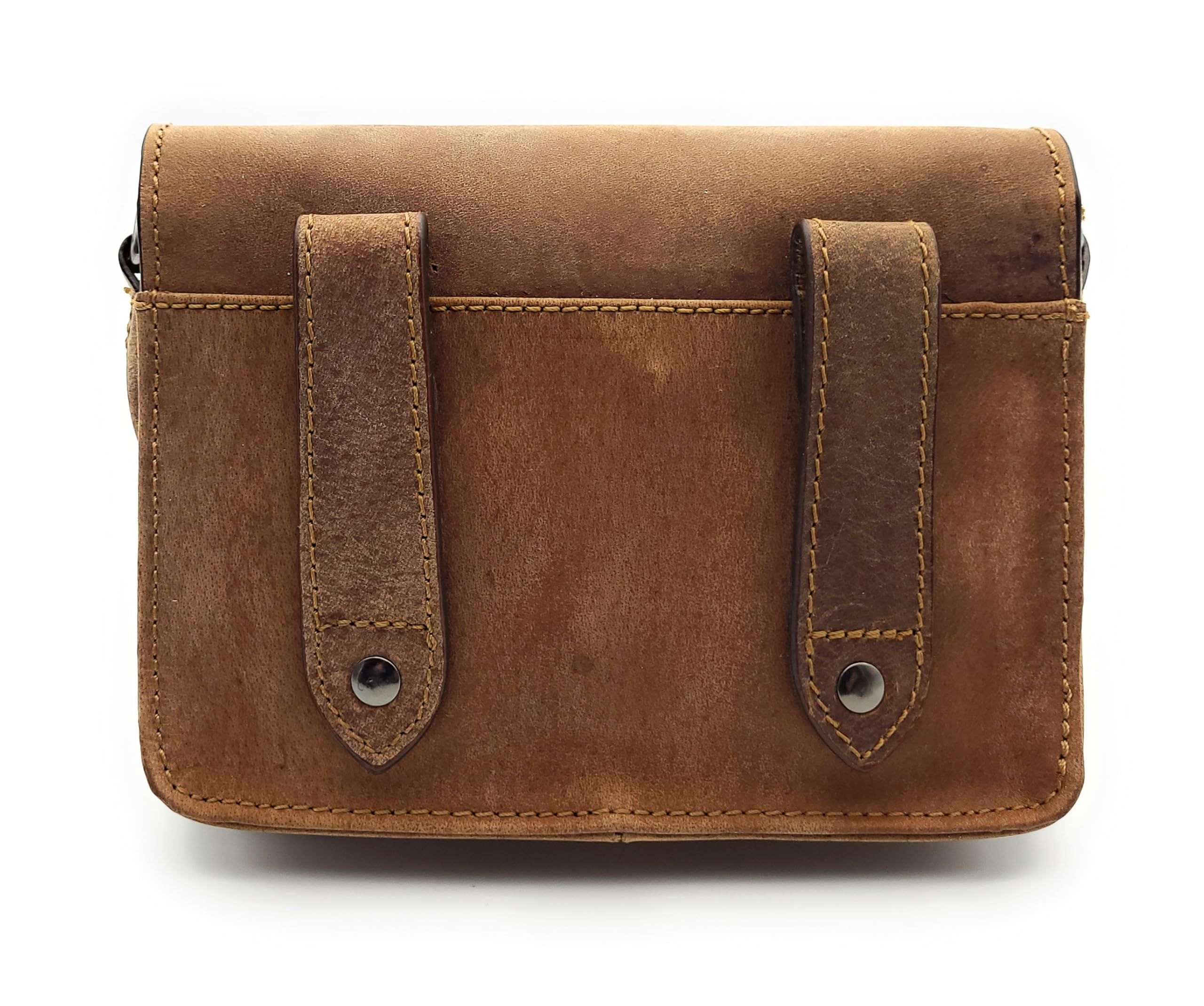 Gürteltasche aus Hunterleder – Vintage Herren & Damen Leder Bauchtasche – Hüfttasche mit Gürtelschlaufen & abnehmbarem Schultergurt – Praktisch & stilvoll für Alltag & Reisen (Dunkelbraun A)