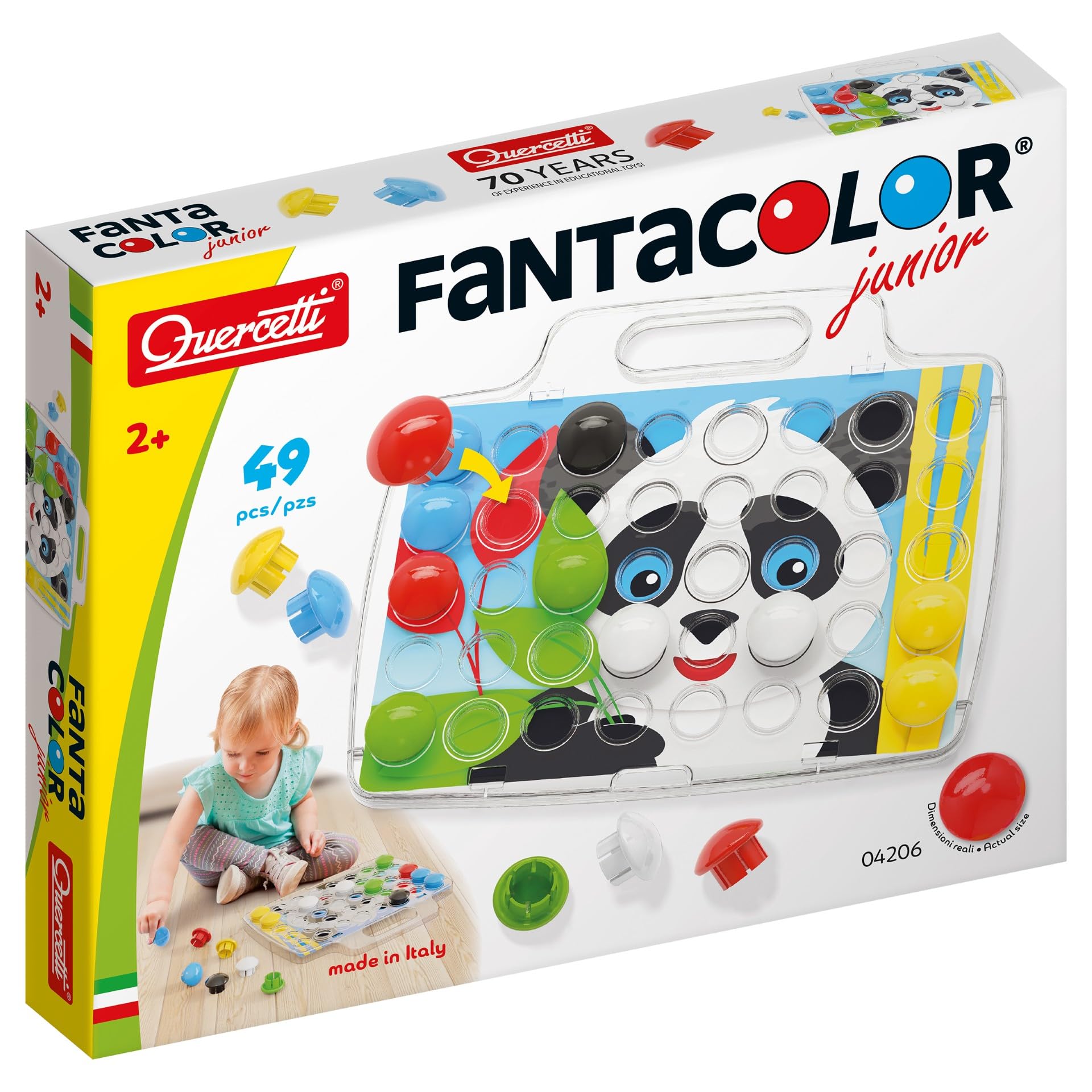 Quercetti - 4206 Fantacolor Junior Basic - Mosaïques pour Les Plus Petits