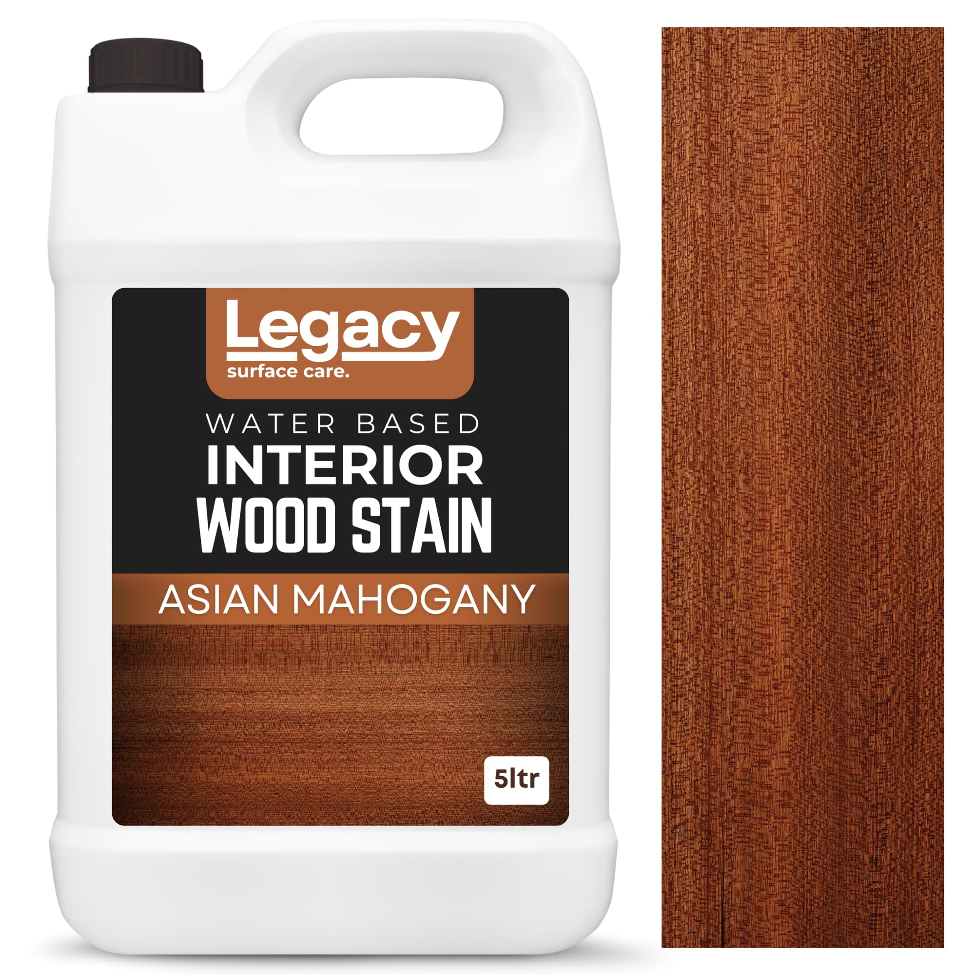 Mifica Asian Mahogany Legacy Surface Care Water Based Wood Stain (Gold Oak) – Fast Drying, Non-Toxic, Easy To Apply Wood Paint & Varnish For Indoor & Outdoor Furniture, Floors & Decking (Asian Mahogony, 5Ltr)