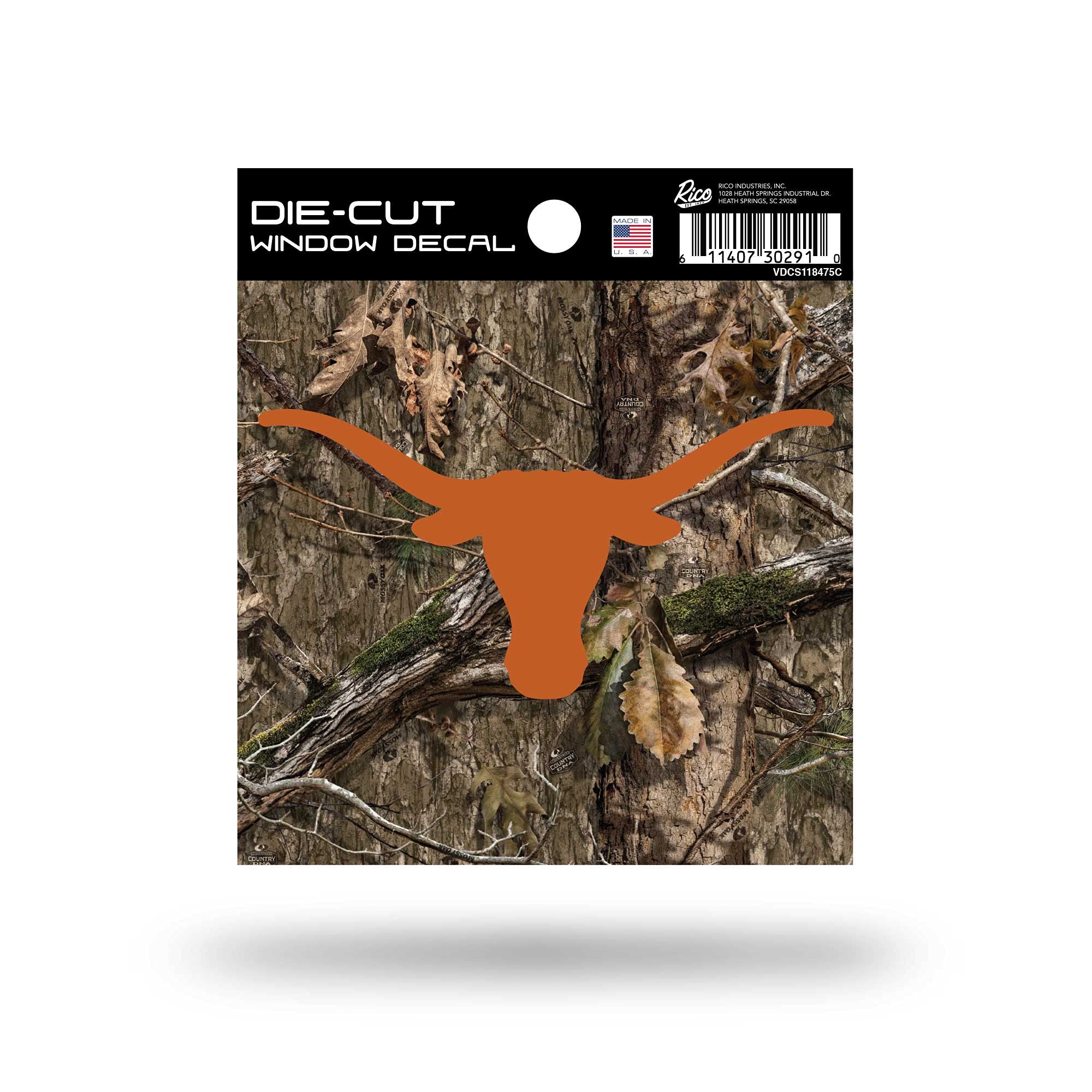 Rico Industries NCAA Texas Longhorns Primary Logo na moro 10 cm x 10 cm Naklejka sportowa