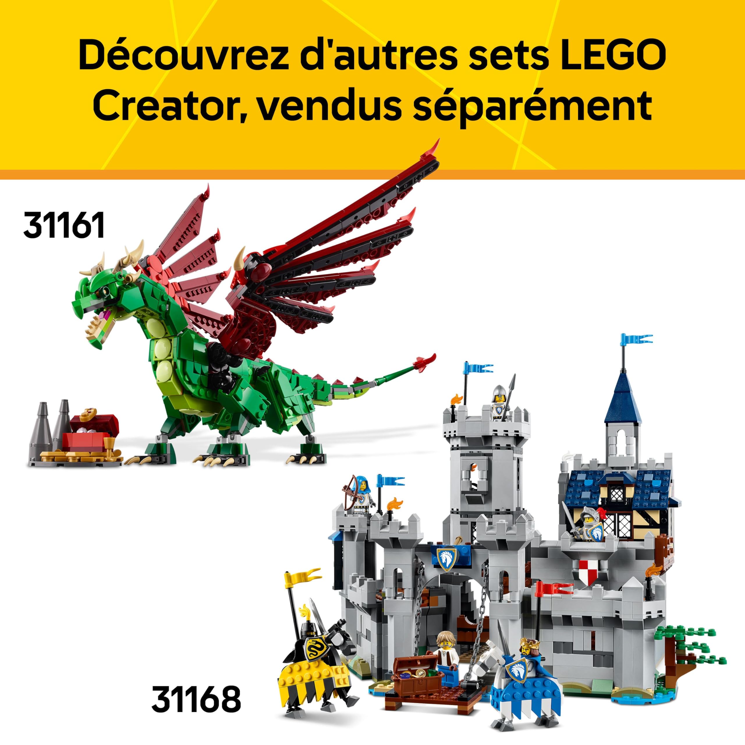 LEGO Creator 3-en-1 Le Beau Cheval - Jouet de Construction - Figurine d'animal se Transformant en Maquette d'ours avec Cascade ou de Chevreuil - Cadeau Original pour Fille ou Garçon dès 9 Ans 31166