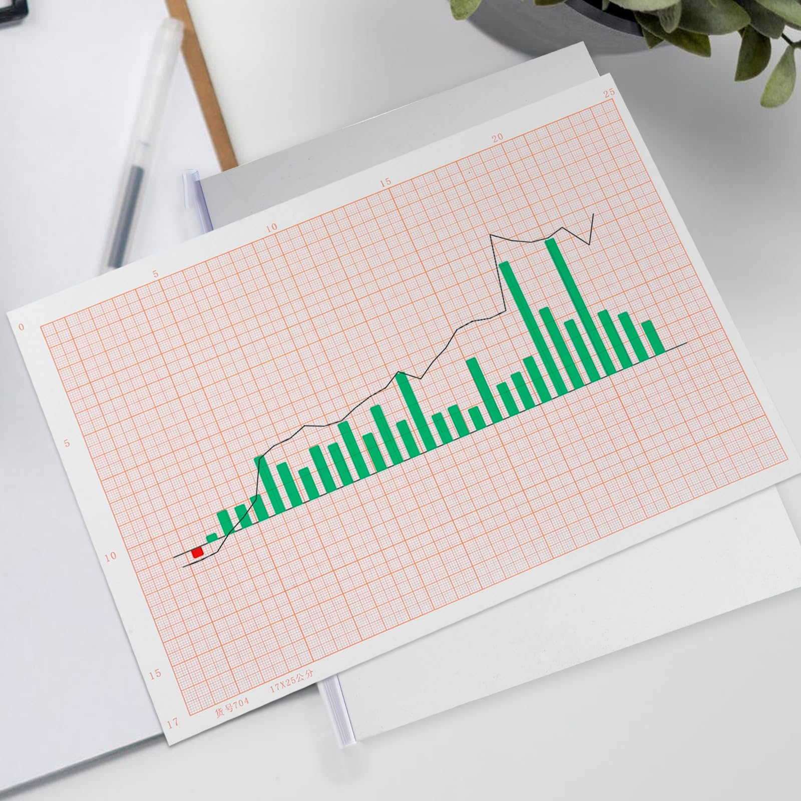 Zerodeko 100 Blatt Millimeterpapier für Schüler zum Malen und Zeichnen mit Präzisen Maßen und Rosa Papier für Architektur und Mathematik