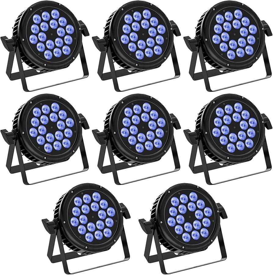 Amazon.com: 8 Pack Waterproof Stage Lights, 18X18W RGBW LED Par