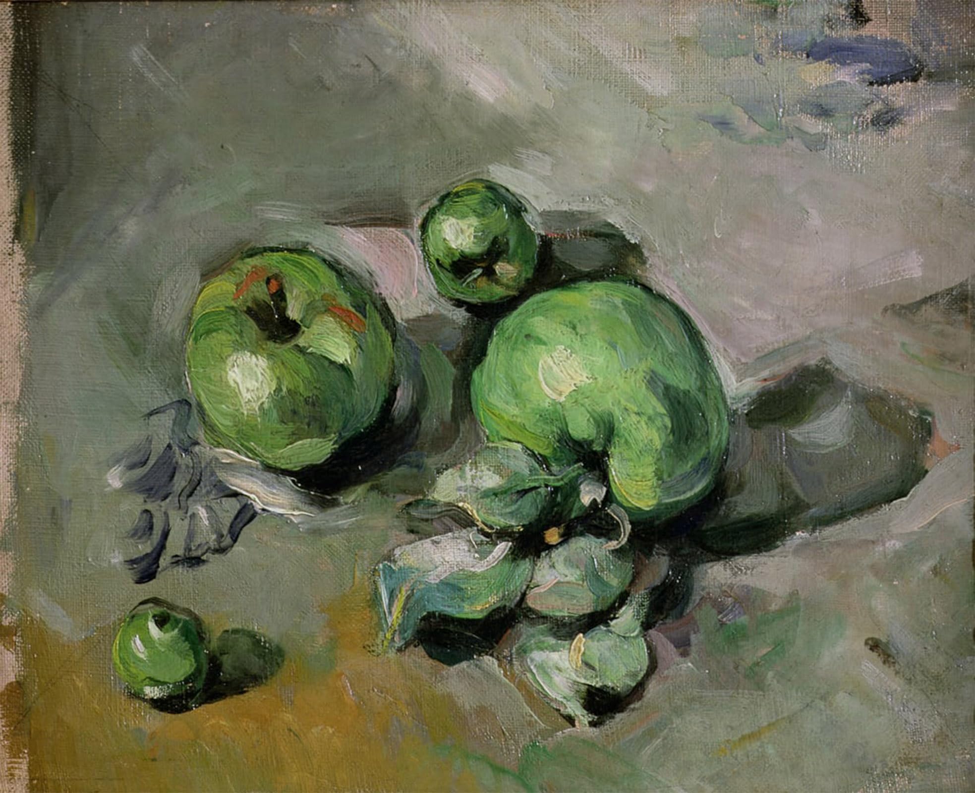 RZHRHJES Abstract Painting Poster Art Print Canvas Print Poster Green Apples by Paul Cézanne Landscape Canvas Painting for Office Decor 60x90cm