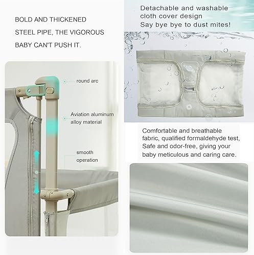 Miniatura 6 de Moisés 3 en 1 para cama de noche, cuna de bebé, cuna para cama, cuna para bebés, ventana de malla transpirable y flexible, moisés de noche de noche