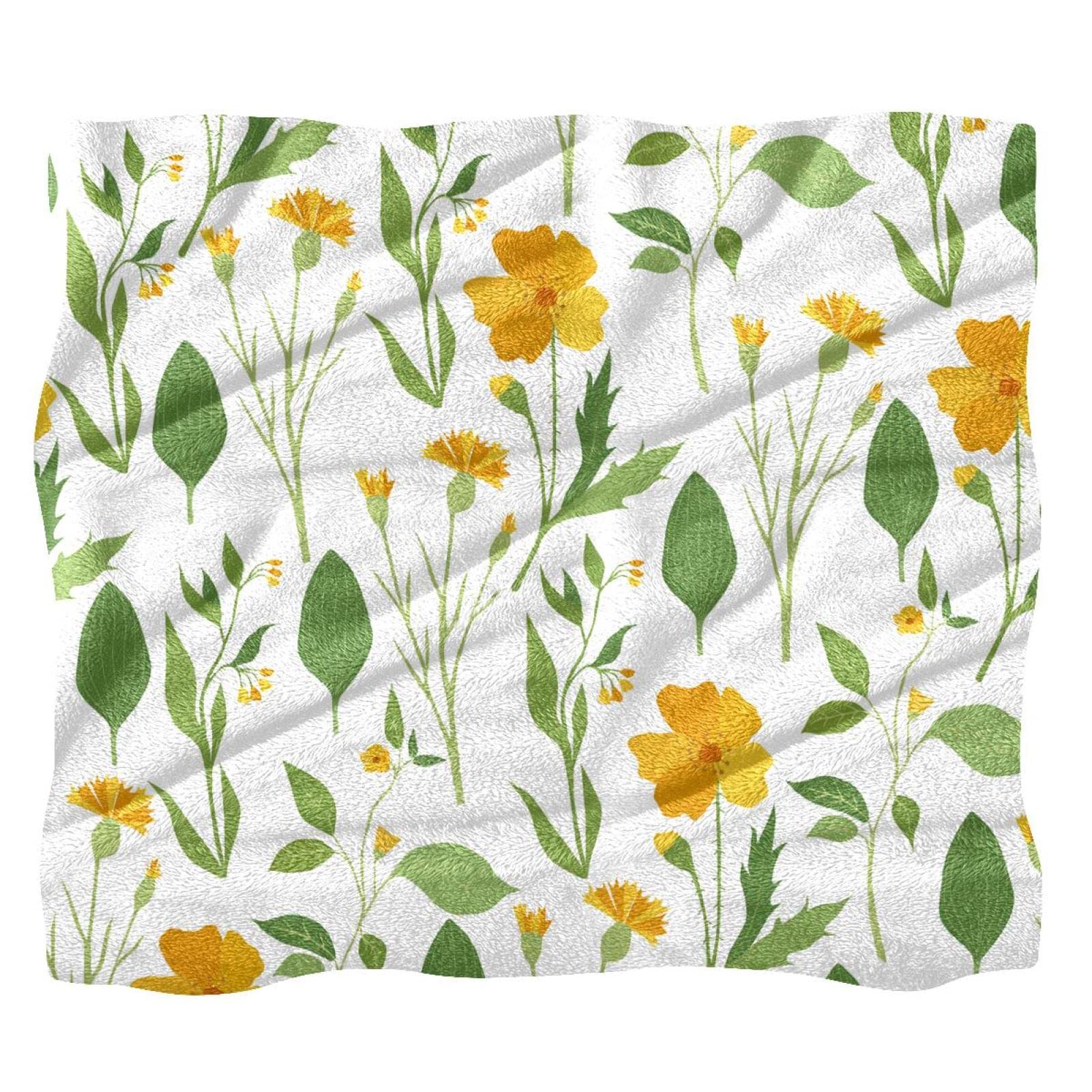 Couverture de lit douce jaune pastorable : la tendresse du printemps pour vos enfants