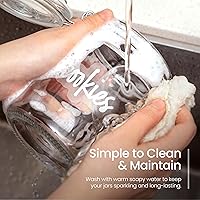 Vista 5 de Talented Kitchen Paquete de 6 tarros herméticos de almacenamiento de alimentos con tapas, tarros de vidrio transparente de 25 onzas, junta