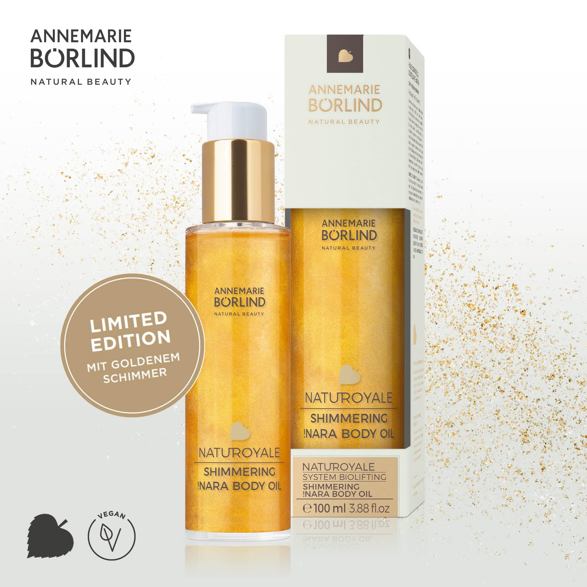 ANNEMARIE BÖRLIND SYSTEM BIOLIFTING NATUROYALE SHIMMERING !NARA BODY OIL Limited Edition (100ml) - Vitale Ausstrahlung, Bewahrt Hautfeuchtigkeit, Stärkt Hautbarriere, Vegan