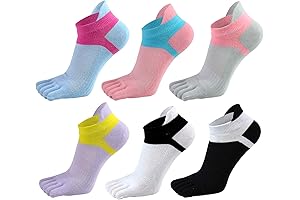 Zen Toes 6-Pack & 3-Pack 5-Finger Cotton Wicking Athletic Toe Socks