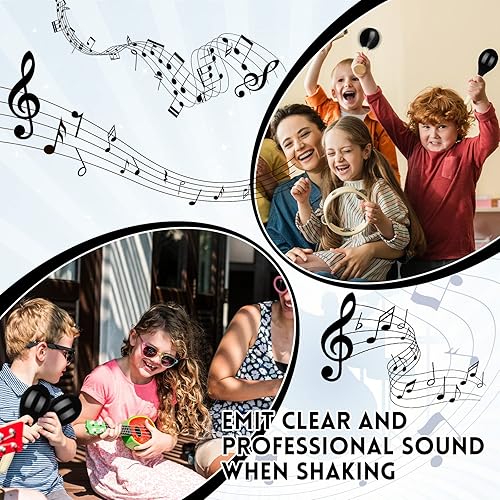 Miniatura 5 de Boao 20 piezas de 7.87 pulgadas Cinco de Mayo Maracas de madera con diseño de maracas de maracas de diseño de ruidos musical, divertido recuerdo de