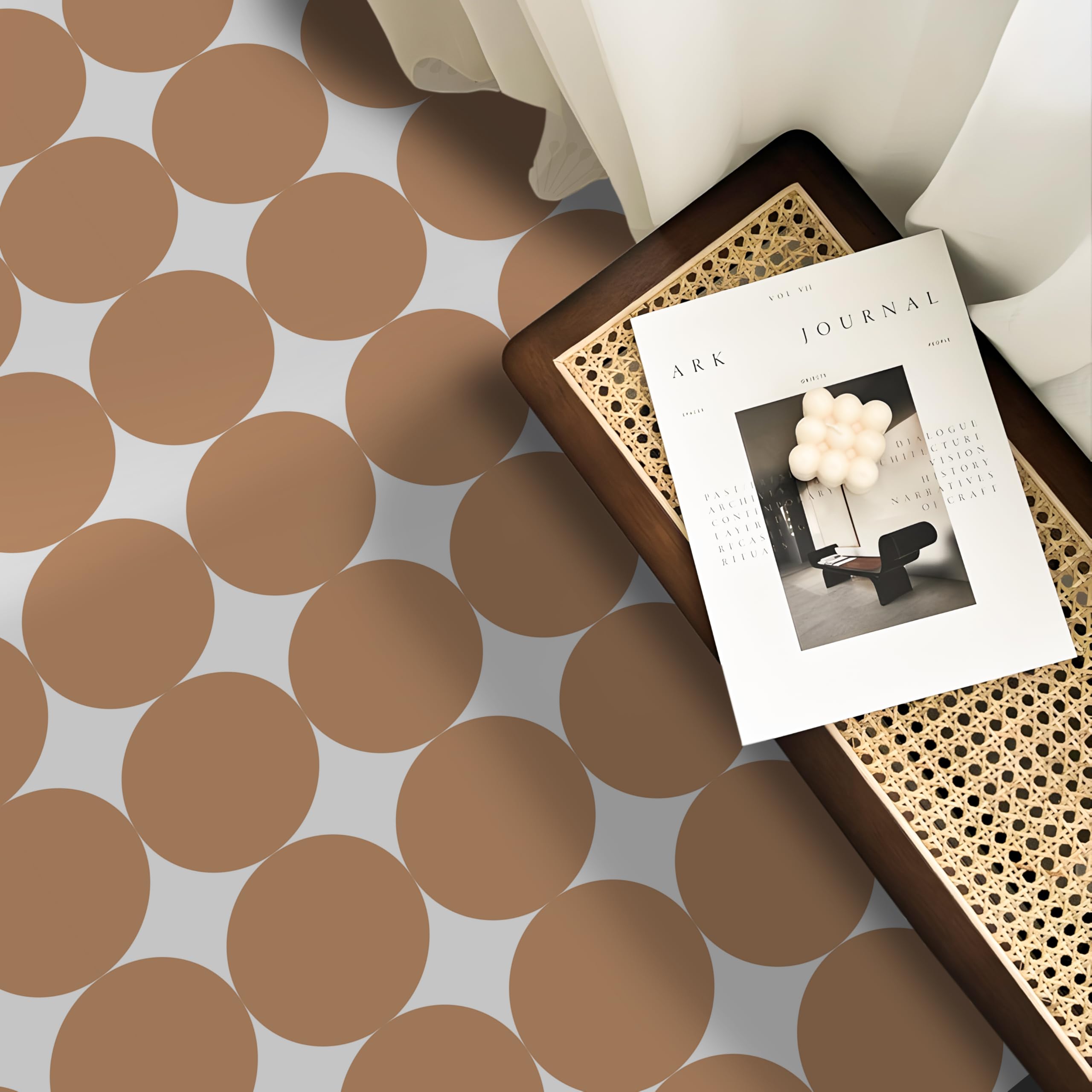 Alwayspon Vinyl Flooring Self Adhesive Floor Tiles Sticker Peel and Stick Vinyl Flooring Planks for Kitchen Living Rooms and Bathroom Floor, Orange White