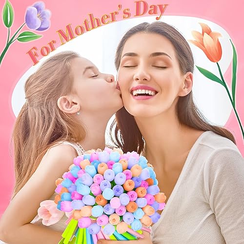 Miniatura 2 de Tinlade 200 bolígrafos de gel con flores que cambian de color, regalos creativos para el Día de la Madre, 0.020 in, tinta negra, lindos bolígrafos