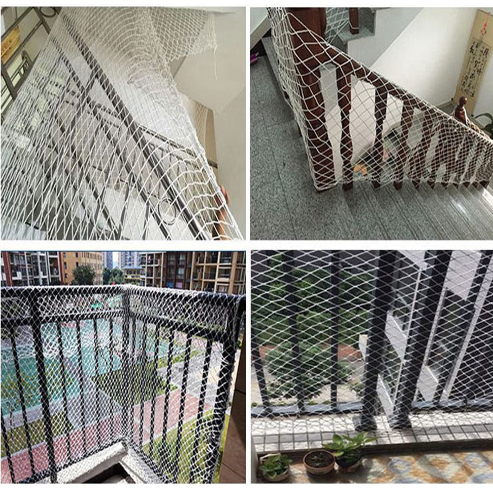 Red de Cuerda Red de Nailon ​Resistente Redes para Balcones Anticaida Malla Diámetro 10cm/5cm/3cm para ​Patios y Barandillas al Aire Libre (Color : 10cm Mesh, Size : 4x8m(13x26ft))