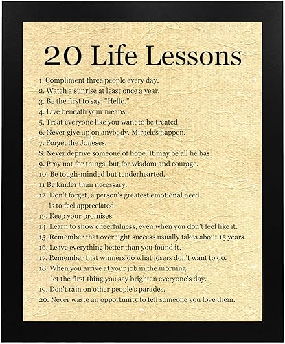 Miniatura 6 de "20 Life Lessons"- Inspirational Quotes Wall Art Sign - 11 x 14" Modern Decor Typography Print -Ready to Frame. Motivational