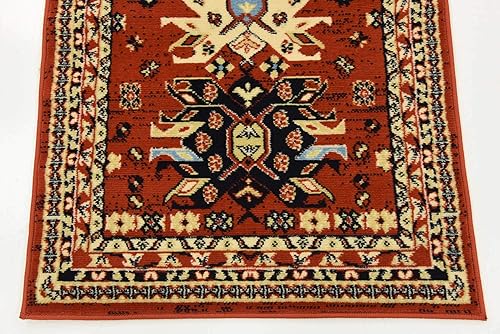 Miniatura 6 de Unique Loom Heriz Collection Alfombra de área parcial, Polipropileno, Terracotta