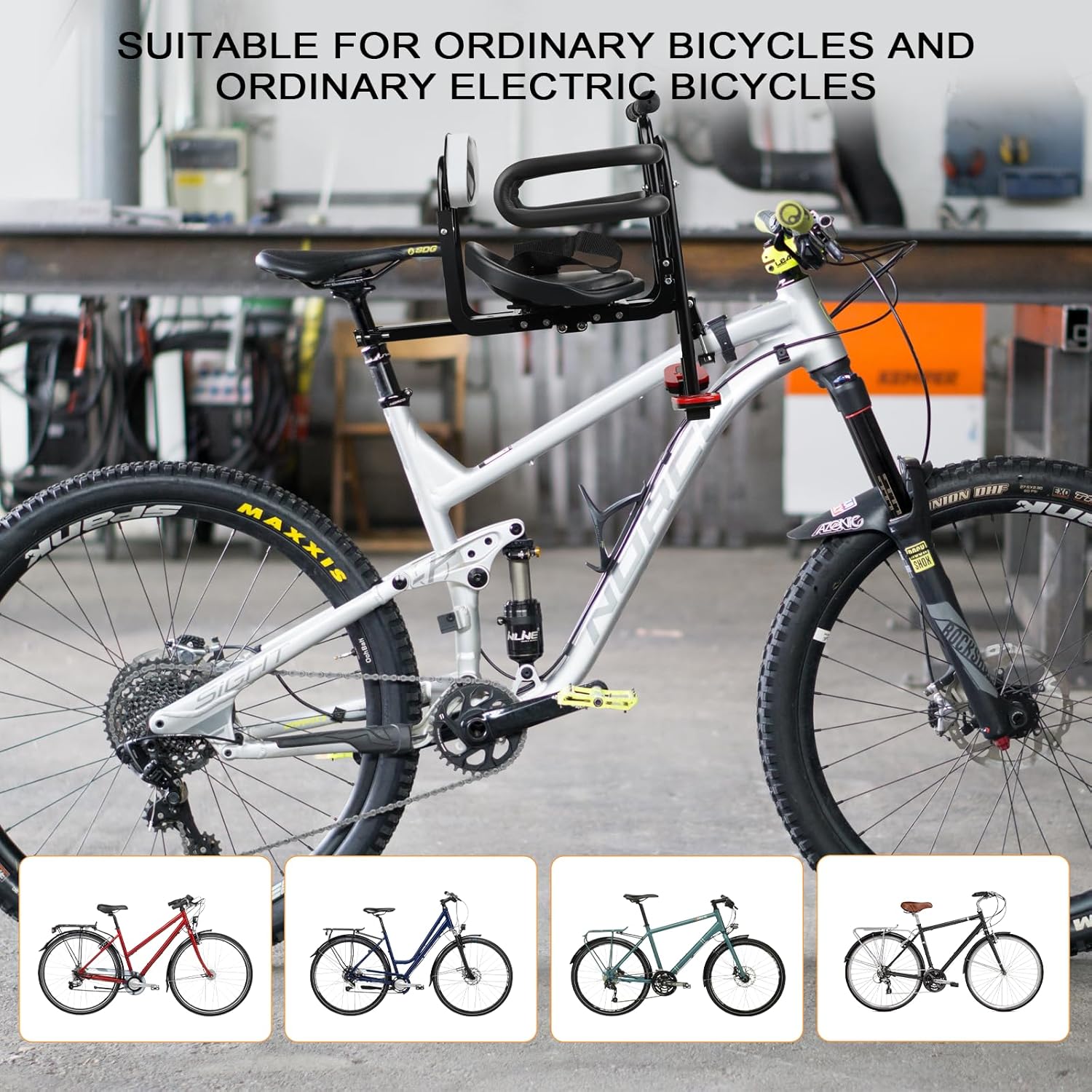 YouTeMei Kids Bike seat, Kids Front Mounted Bike Seat for Adult Bike