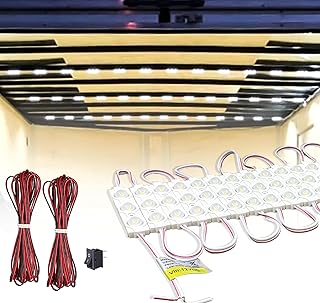 RV Interior Ceiling Light Kit, 120 LEDs 40 Modules Strip Light, 12V 1.2W Super Bright Lighting IP67 Outdoor for Boats Lorries Camper Van Truck Vehicle Cargo Inflatable(Daylight White, 6500K)
