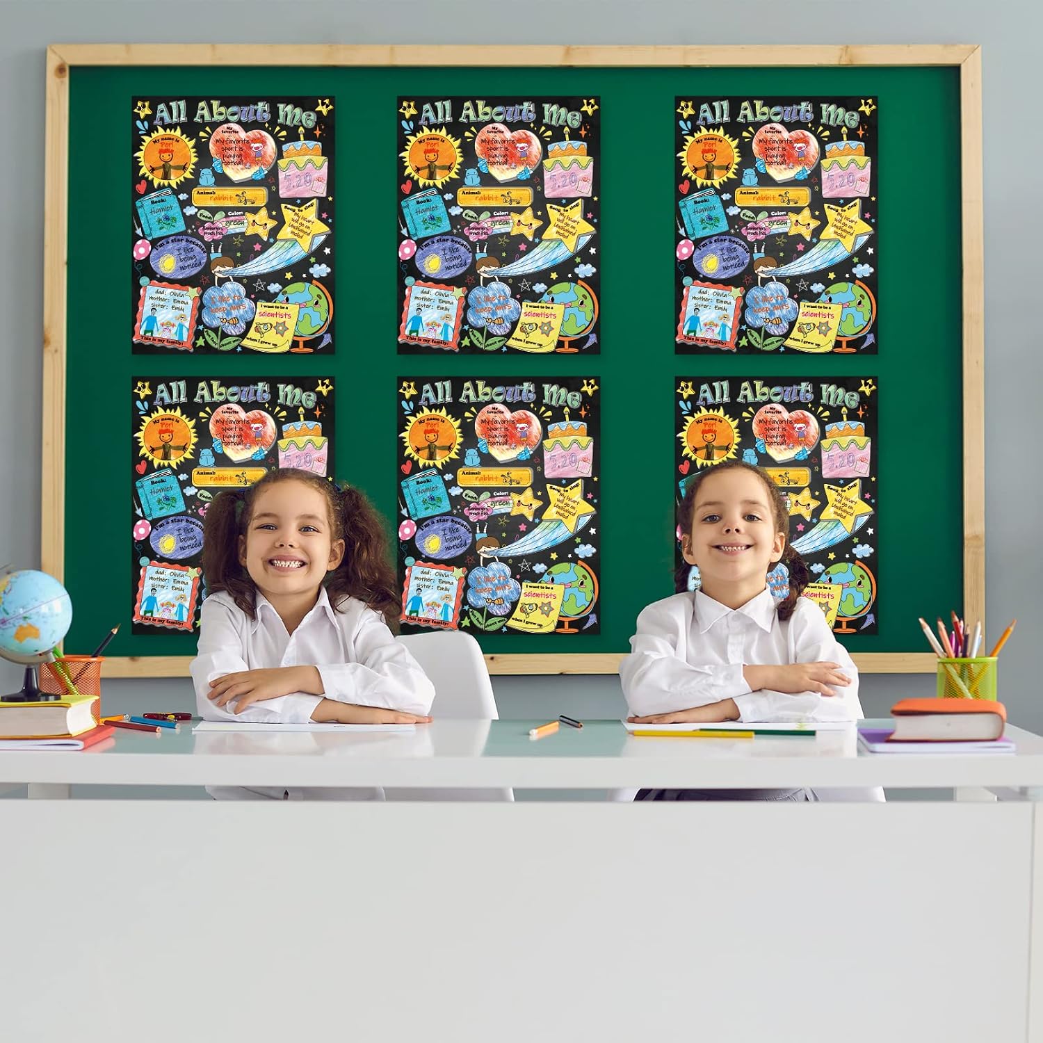ZOIIWA 40 Black & White Read All About Me Posters Star Students Posters to Fill in for Kids Students Teachers All About Me Classroom Decoration Elementary School Kindergarten Classroom Supplies