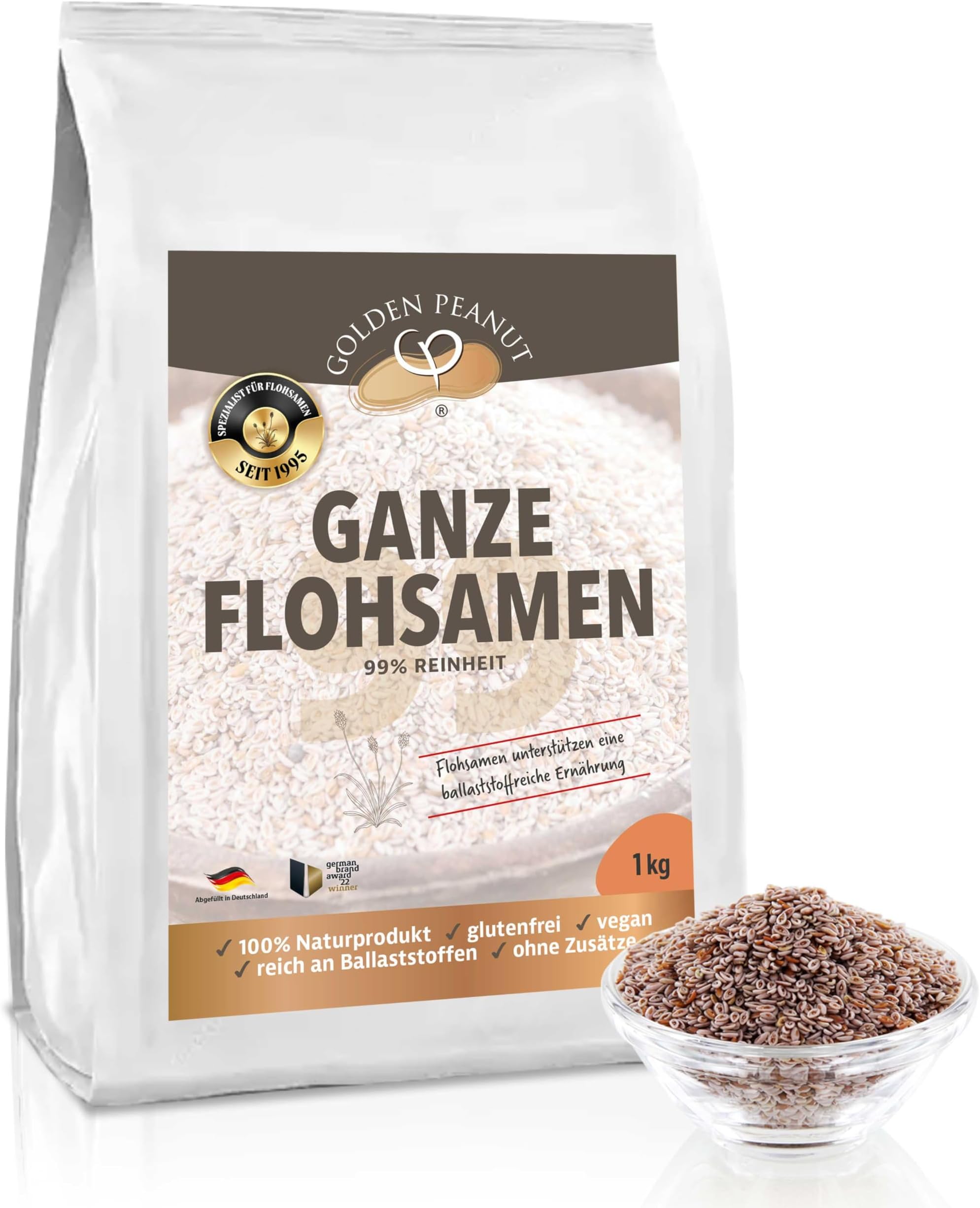 Whole Psyllium Seeds 99% 1000 g