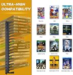 Funturbo Video Game Storage Wall Mount Game Case Holder, Metal Wall Mounted Media Storage Shelves for PS, Xbox, Switch Game Organizer (4-Pack)